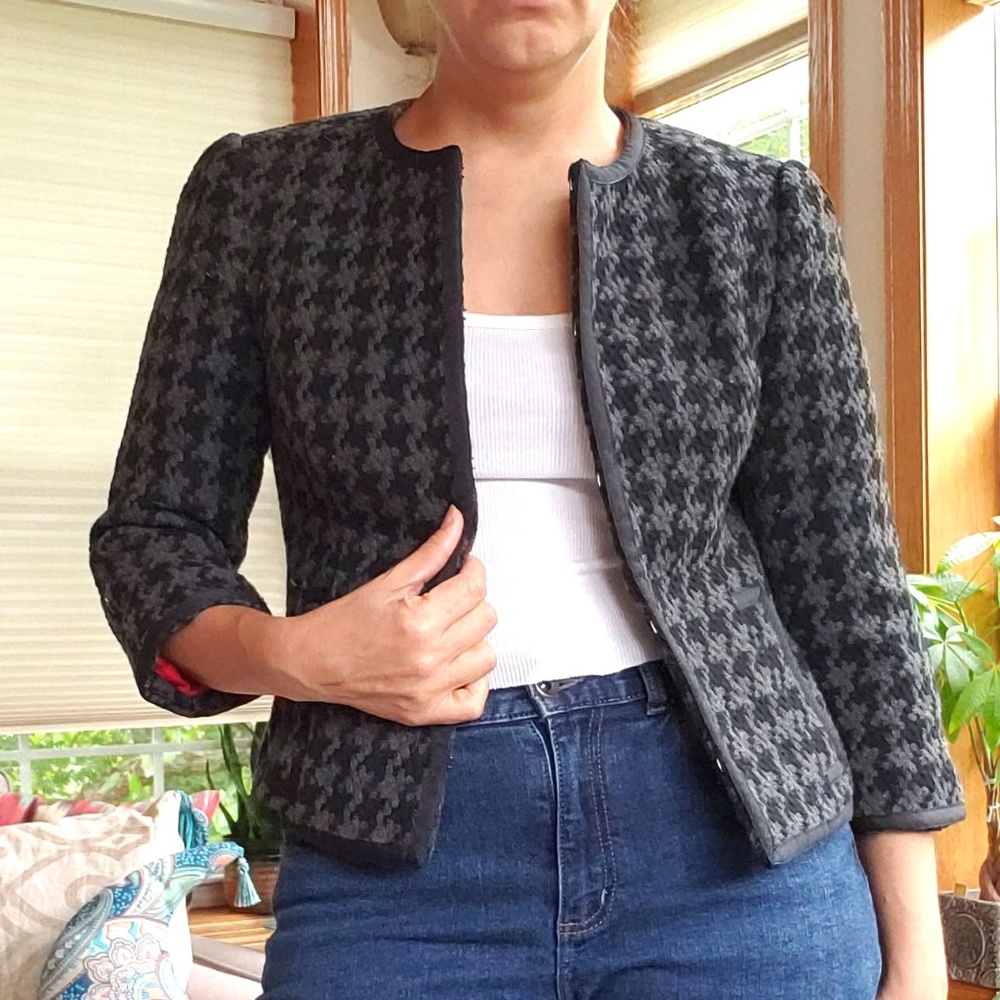Black & Grey Houndstooth Jacket